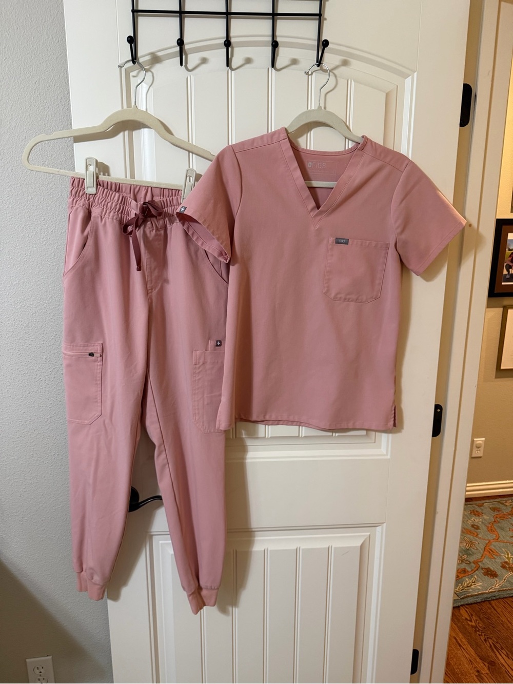 FIGS Pink Sand Scrub Set XS Catarina + High Waisted Uman